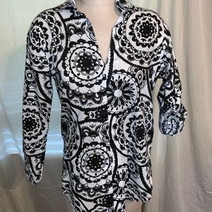 Sea Plane Black and White Tunic size medium